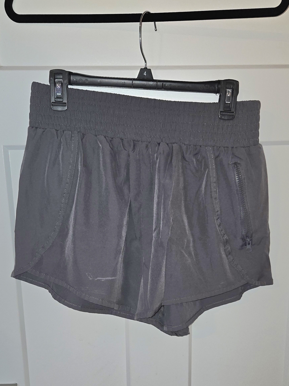 Women's Athletic Smocked-Waist Shorts — Gray